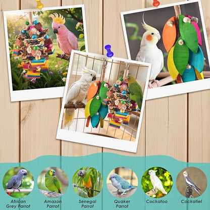 2 Pcs Large Bird Toys, Natural Corn Cob Parrot Chew Toy, Amazon Parrots - Image 6