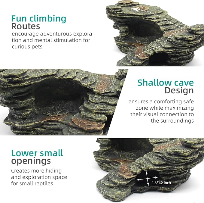Turtle Basking Platform Shale Scape Step Ledge, Reptile Ladder Resting Terrace - Image 4