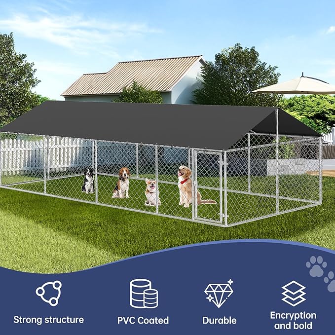 Outdoor Dog Enclosure Heavy Duty Dog Kennel House Mesh Dog Big Cage Pet Kennel - Image 2