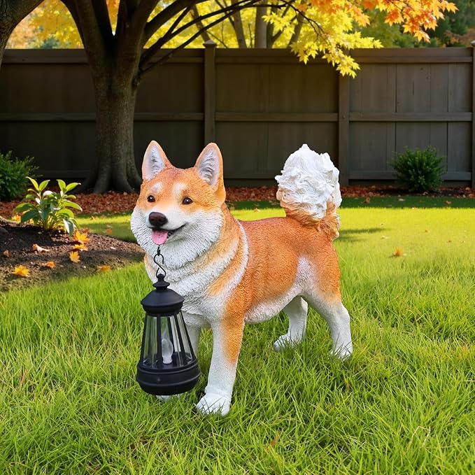 Akita Statue Outdoor Decorations – Dog Statues Outdoor Standing Yellow Akita - Image 7