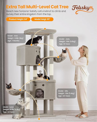 Extra Large Cat Tree, 84 Inch XXL Giant Cat Tower - Image 7
