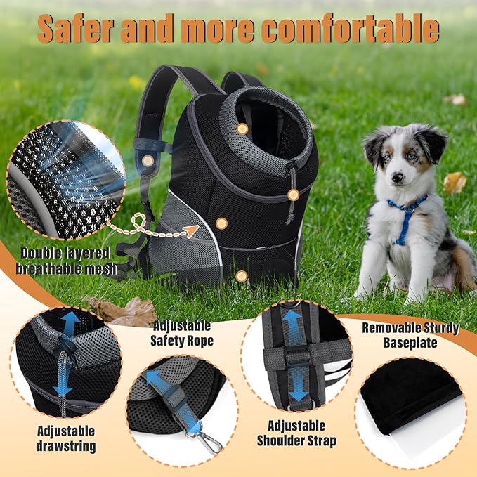 YUDODO Dog Front Carrier Backpack, Adjustable Breathable Pet Carrier - Image 3