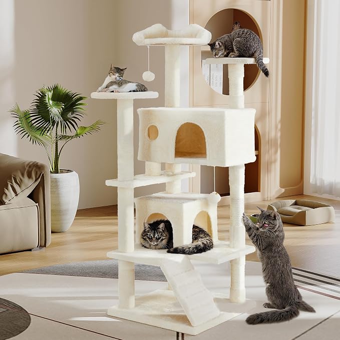 54 Inches Multi-Level Cat Tree Tower, Cat Tree Tower Furniture Activity - Image 3