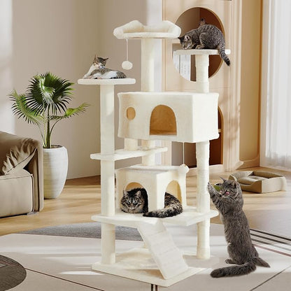 54 Inches Multi-Level Cat Tree Tower, Cat Tree Tower Furniture Activity - Image 3