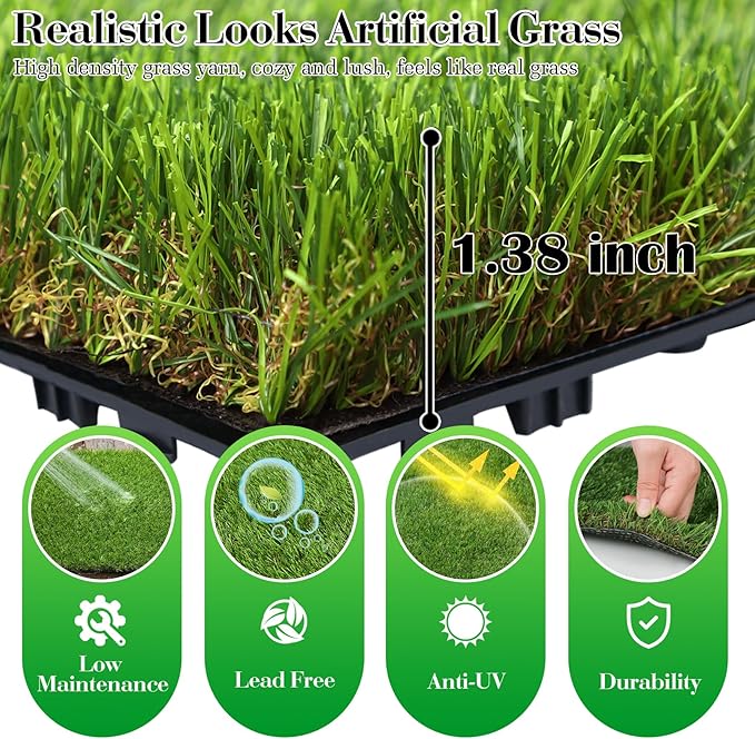 XLX TURF Interlocking Fake Grass Tiles - Image 3