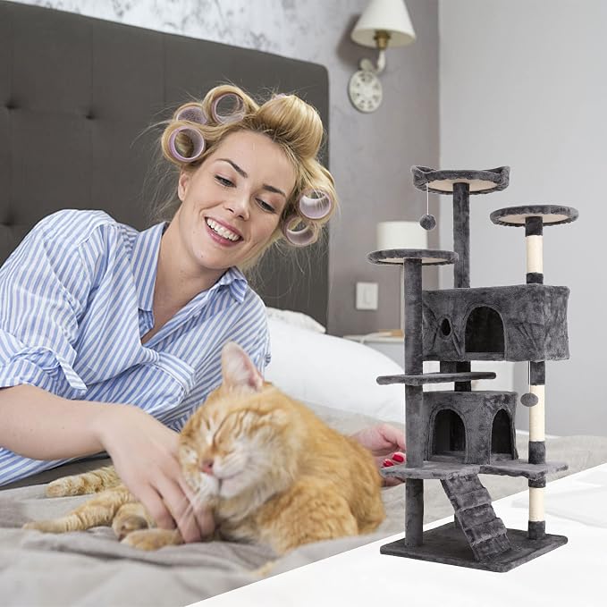 Heavy Duty Cat Tree Tower, Hanging Ball - Image 2