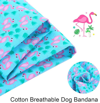 ARING PET Summer Dog Bandanas, Turquoise Flamingo Kerchief Triangle Bibs Scarf - Image 2