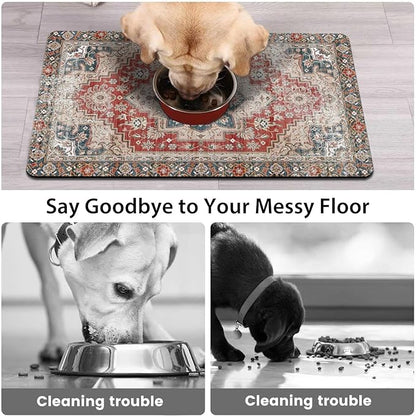 2 Pack Dog Food Mats for Floors, Absorbent and Quick-Drying Pet Cat Food Mat - Image 3