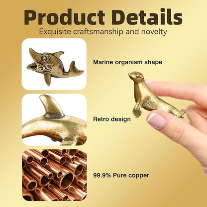 6 Pcs Copper Bath Disks Ornaments Mini Ocean Animal Shape– Starfish Turtle - Image 5