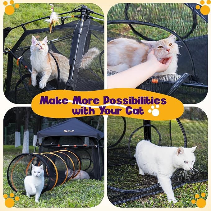 Extra Large Catio Outdoor Cat Enclosure Rywell 2-Tier Cat Tent - Image 7