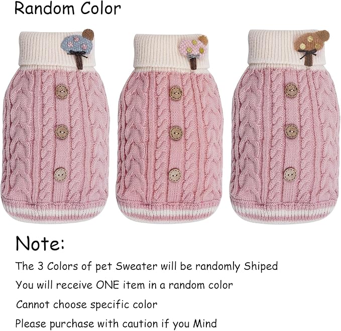 Dog Sweater Turtleneck Knitwear Doggie Pullover Sweater Doggy Winter Coat Warm - Image 2