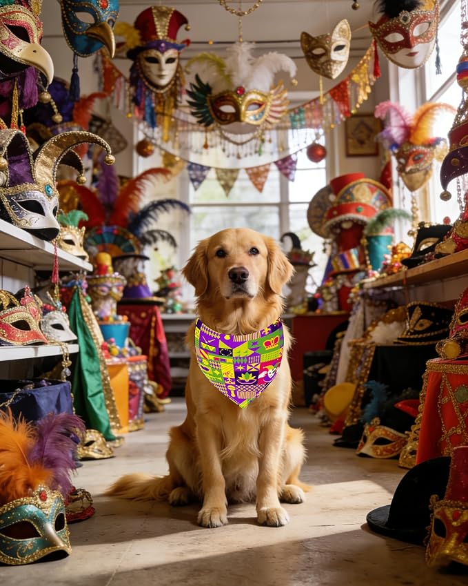 PET SHOW 50 Pack Mardi Gras Dog Bandanas Bulk - Image 7