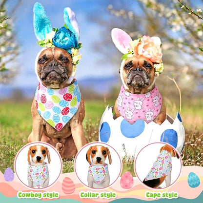 Youyole 120 Pcs Easter Dog Bandana Bulks Bunny Dog Bandanas Rabbit Egg Pet - Image 4