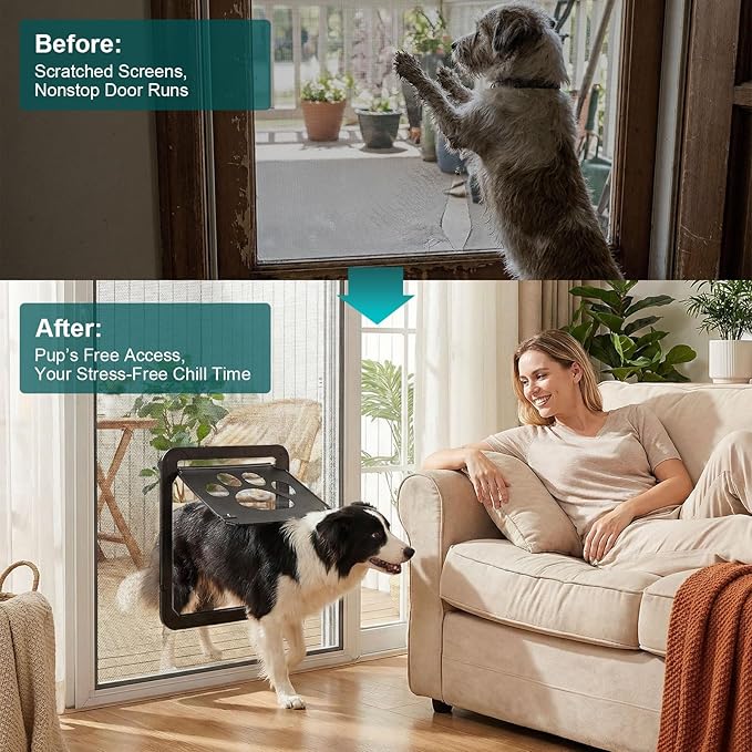 Ownpets Dog Screen Door, Inside Door Flap 12x14x0.4 Inch, Lockable Pet Screen - Image 8