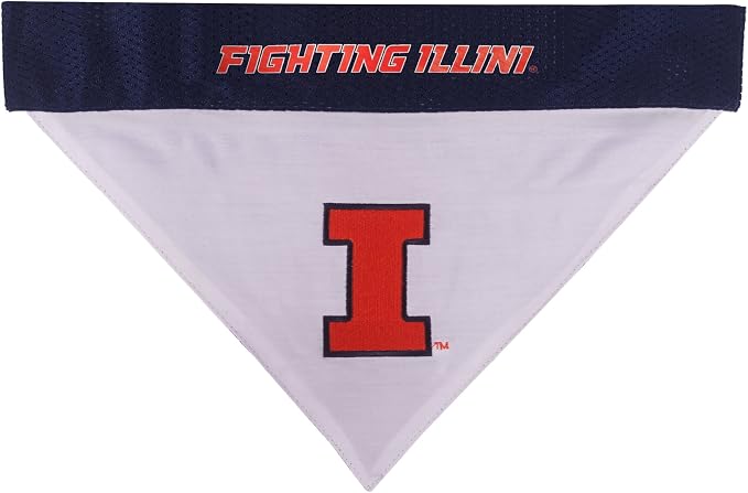 Pets First Collegiate Pet Accessories, Reversible Bandana, Illinois Fighting - Image 2