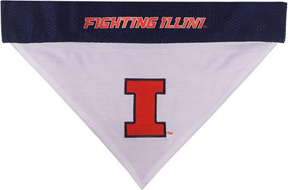 Pets First Collegiate Pet Accessories, Reversible Bandana, Illinois Fighting - Image 2