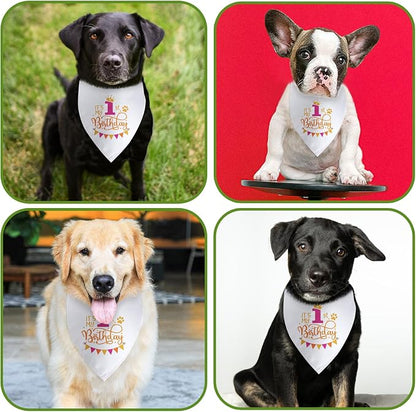 It's My 1st Birthday Dog Bandana Happy 1st Birthday Pet Triangle Scarf - Image 4