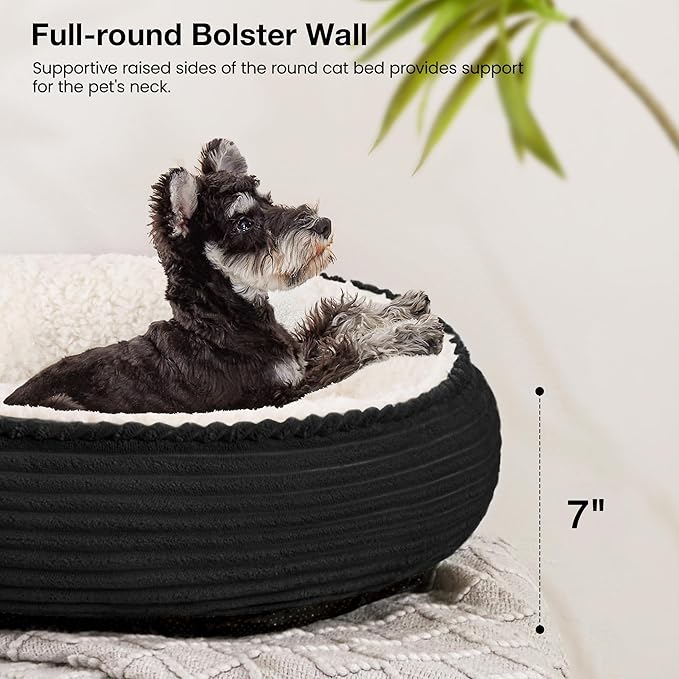 Love's cabin Round Donut Cat and Dog Cushion Bed, 25in Pet Bed - Image 5