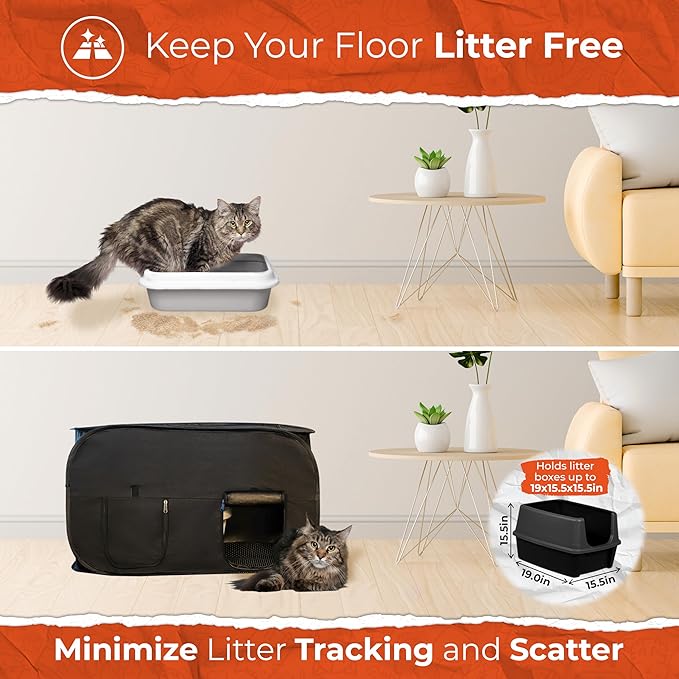 Cat Litter Box Enclosure, Dog Proof, Discreet and Hidden Litter Box, Kitty - Image 4