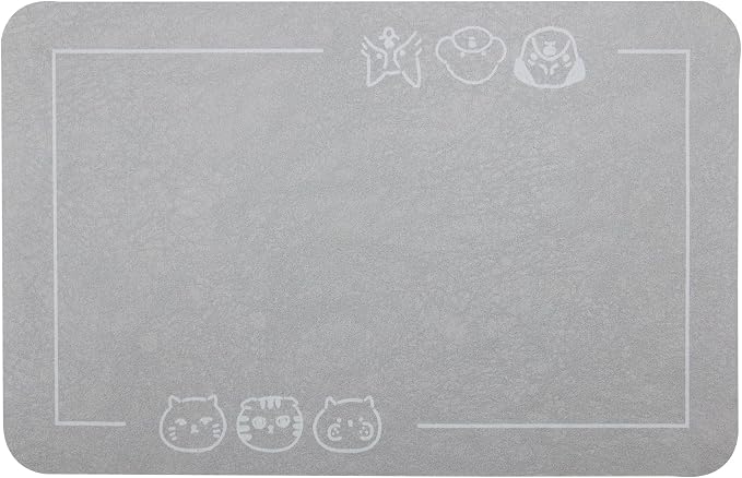 YCT Pet Food Mat, Non-Slip Bottom Absorbent Quick Dry Cat & Dog Feeding Mat - Image 2