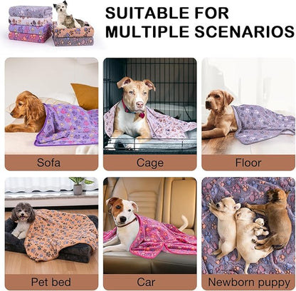Dono 1 Pack 6 Dog Blankets, Soft Fluffy Fleece Pet Blanket Warm Sleep Mat Paw - Image 7
