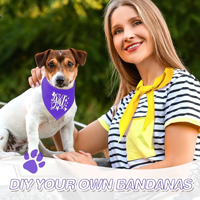 Kacctyen 100 Pieces Dog Bandanas Bulk Plain Blank Heat Transfer Triangle Dog - Image 4