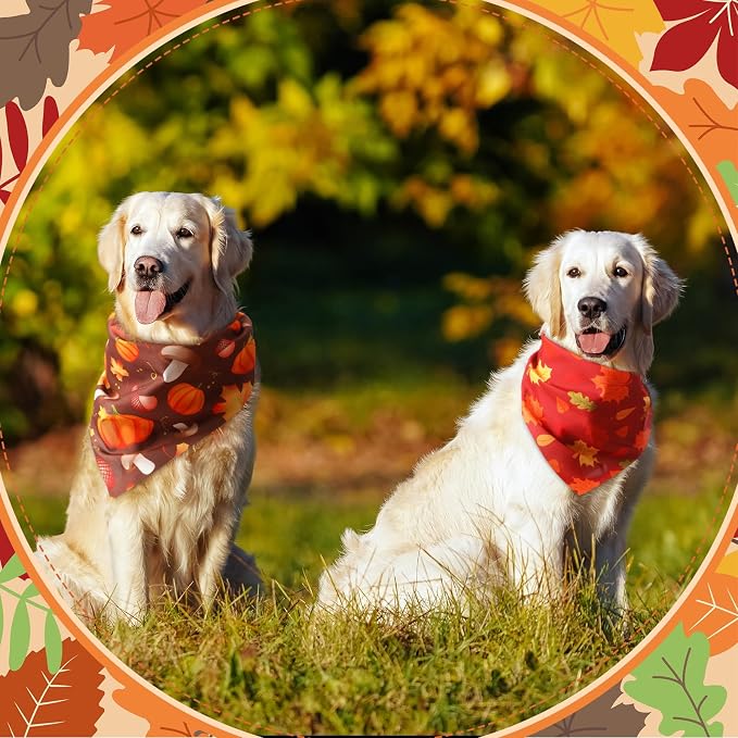 Chunful 100 Pieces Thanksgiving Dog Bandanas Bulk Fall Autumn Pet Bandanas - Image 4