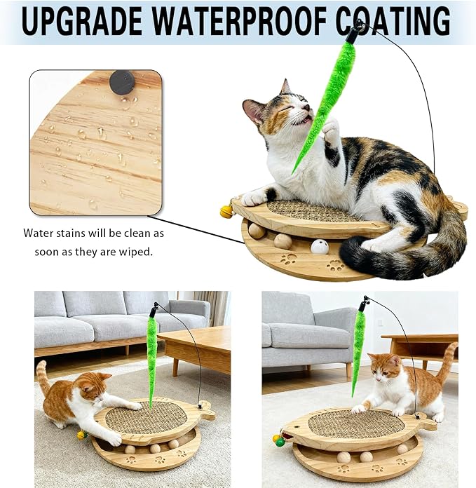 Cat Scratcher with Natural Sisal Pad, 3-in-1 Cat Scratching Board, 2-Tier - Image 5