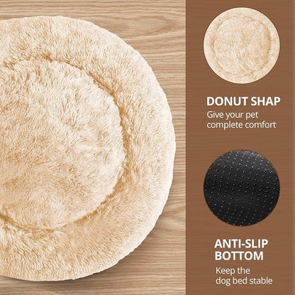JOLLYVOGUE Calming Dog Bed Medium Size Dog, Anti-Anxiety Donut Medium Pet Bed - Image 3