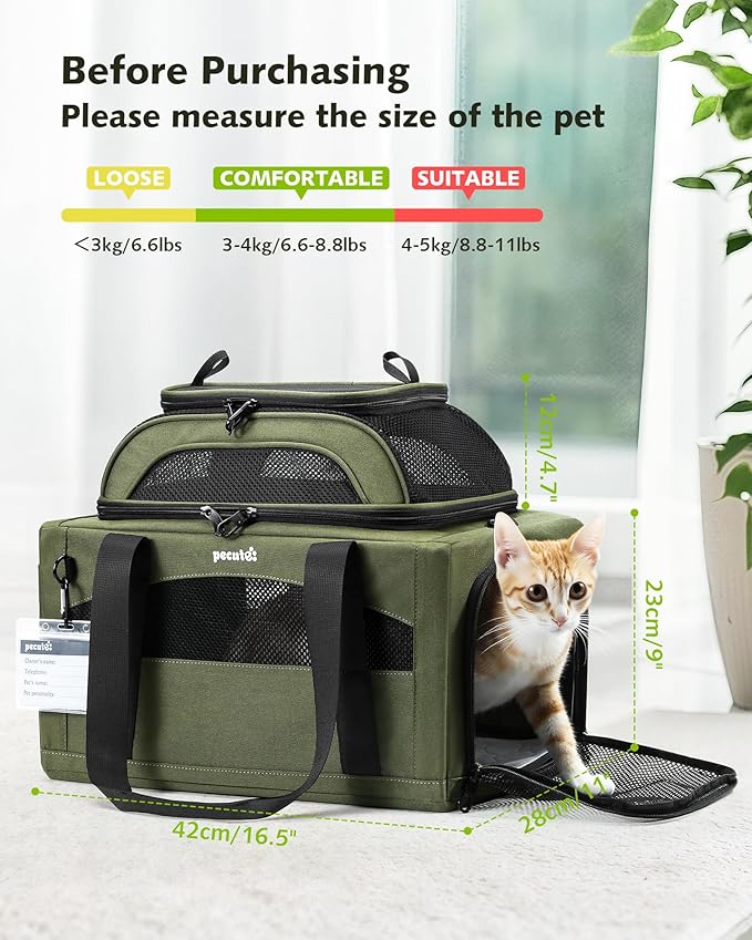 Pecute Expandable Pet Carrier Airline Approved Dog Cat Carrier, Breathable - Image 9