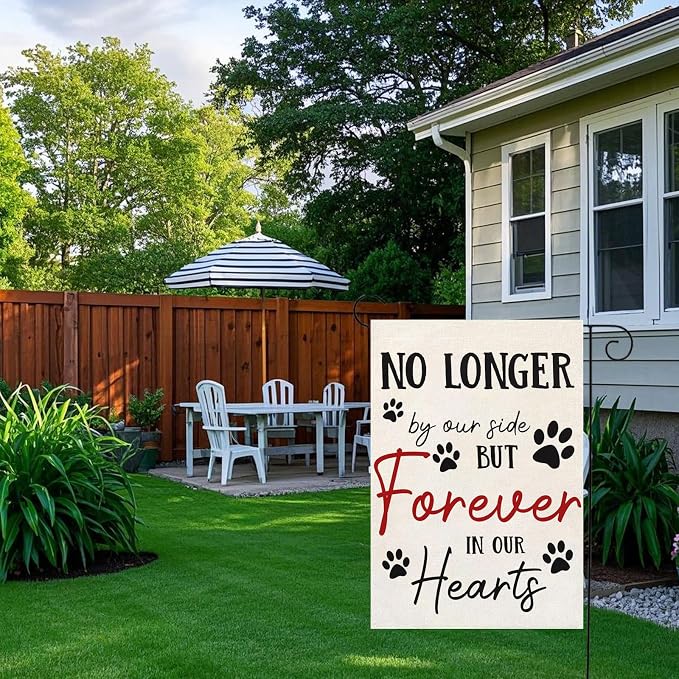 Pet Memorial Garden Flag No Longer By My Side Forever in Our Heart 12x18 Inch - Image 4