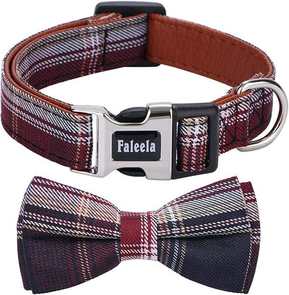 Faleela Soft &Comfy Bowtie Dog Collar, Detachable and Adjustable Bow Tie Collar by Faleela