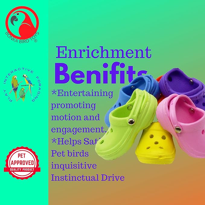 Bonka Bird Toys 4 Mini Sandals Foot Beak Chew Throw Parrot Parakeet Quaker - Image 7