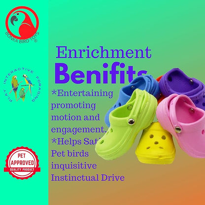 Bonka Bird Toys 4 Mini Sandals Foot Beak Chew Throw Parrot Parakeet Quaker - Image 7