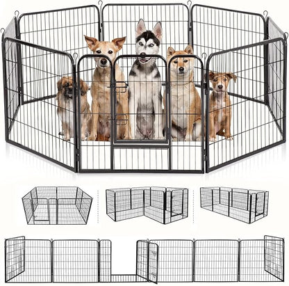 BestPet | Dog Playpen | 32 Inch, 8 Panels | Heavy Duty Metal Pet Exercise Pen | by BestPet