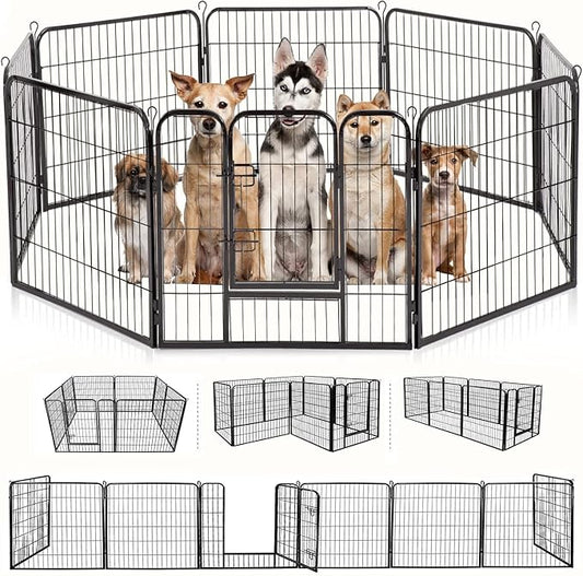 BestPet | Dog Playpen | 32 Inch, 8 Panels | Heavy Duty Metal Pet Exercise Pen | by BestPet
