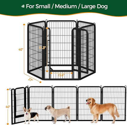 Yaheetech Dog Playpen Outdoor, 40 inch 12 Panels Dog Pen Indoor Heavy Duty - Image 6