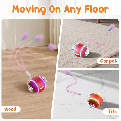 Interactive Cat Toys for Indoor Cats, 3 Modes Electric Moving Cat Ball - Image 7