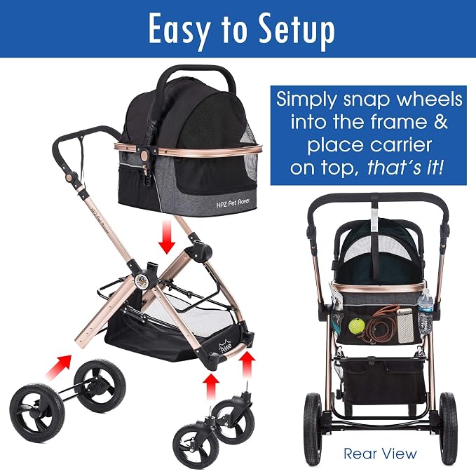 HPZ Pet Rover Prime 3-in-1 Luxury Dog/Cat Stroller - Image 9