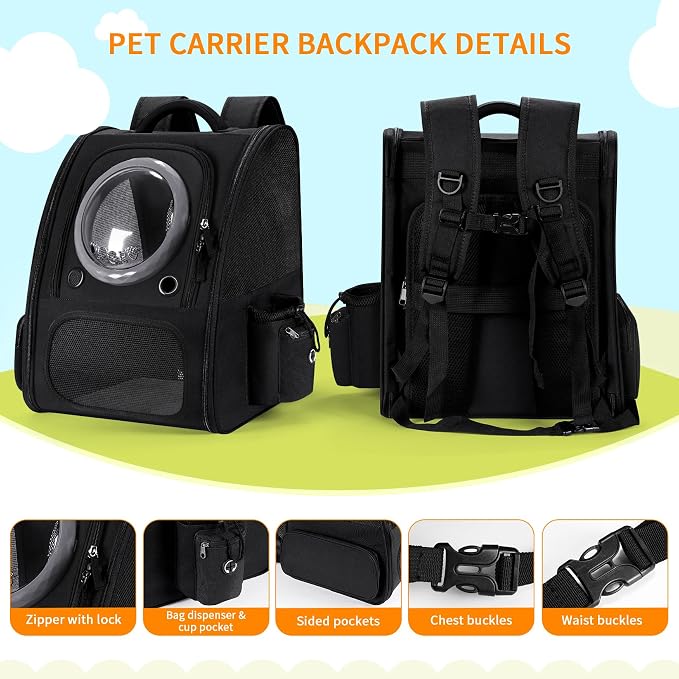 Dogs Backpack Carrier, Expandable Cat Carrier Backpack, Breathable Bubble Pet - Image 7