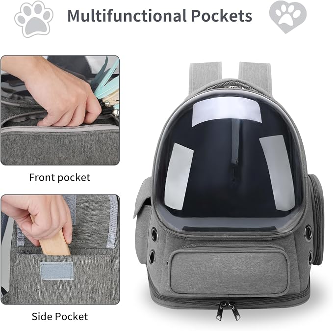 Cat Backpack Carrier for Cats and Small Dogs, Breathable Cat Bubble Backpack - Image 3