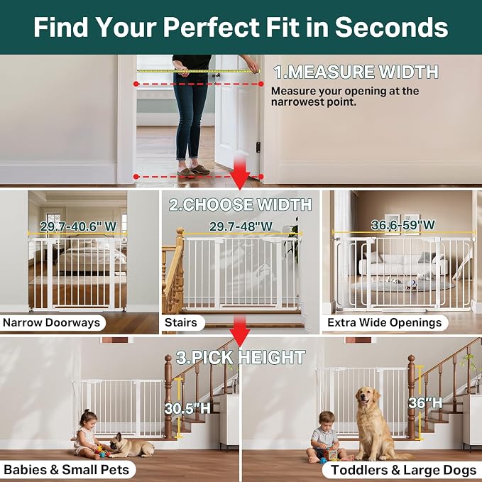 Cumbor 36.6-59" Extra Wide Baby Gate - Image 3