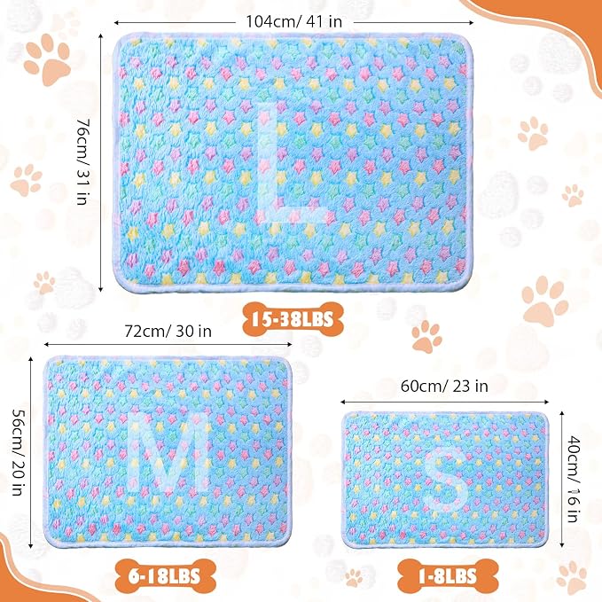 Chumia 18 Pcs Fleece Pet Blanket Soft Warm Sleep Mat Fluffy Cute Puppy Supplies - Image 2