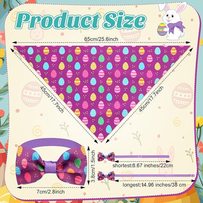 Sanwuta 50 Pcs Dog Bandanas and Collar Bow Ties Set 25 Bandanas Bulk 25 Charm - Image 3