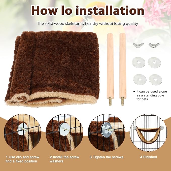 BWOGUE Winter Warm Bird Nest Bed Hanging Hammock Snuggle Hut Parrot House Tent - Image 3