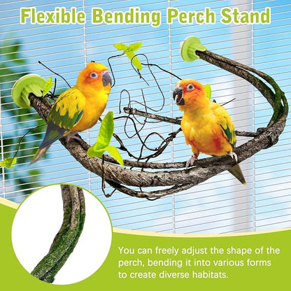 PINVNBY 2 PCS Bendable Bird Perches Simulation Branch Parrot Perch Stand - Image 4