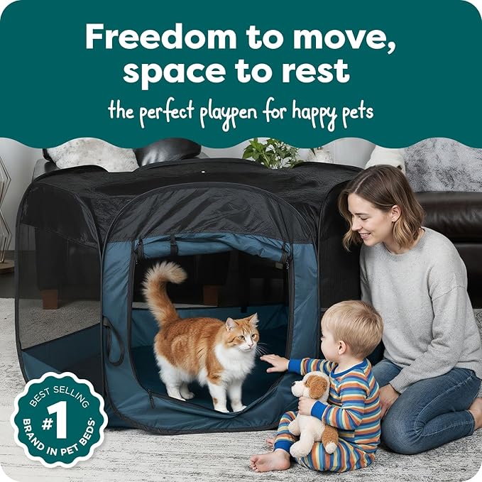 FurHaven Portable Pet Playpen for Dogs & Cats, Large Indoor Kitten Playpen - Image 2