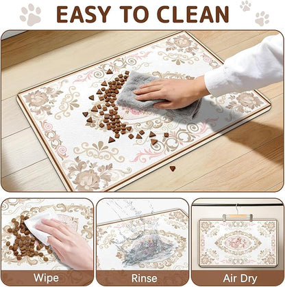 Dog Food Mat for Bowls, Absorbent Quick Dry Dog Cat Mats for Food and Water - Image 6