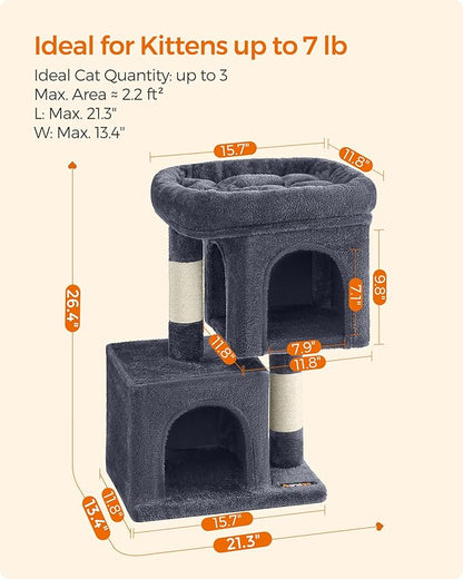 Feandrea Cat Tree, 26.4-Inch Cat Tower, Plush Condo - Image 6