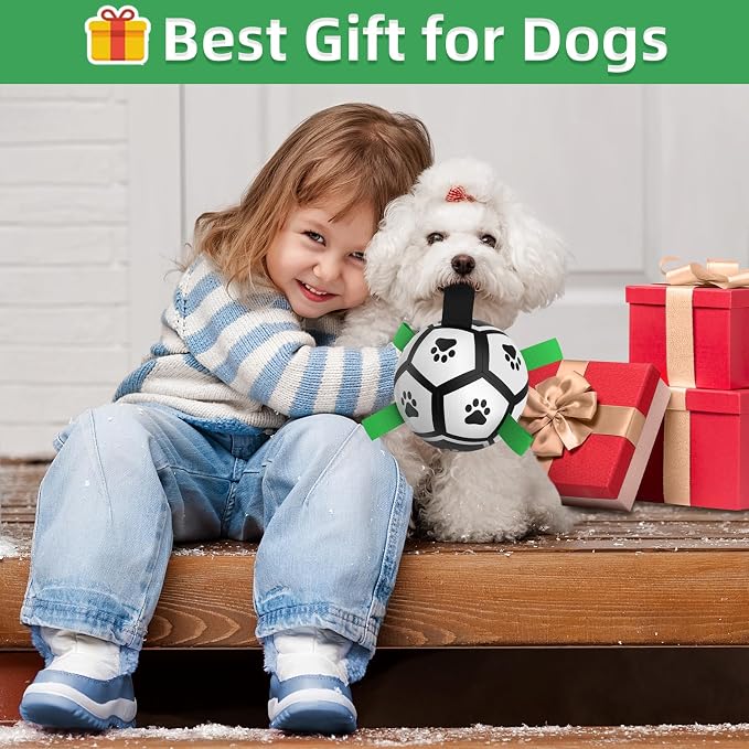 QDAN Dog Toys Soccer Ball with Straps, Interactive Toys - Image 2